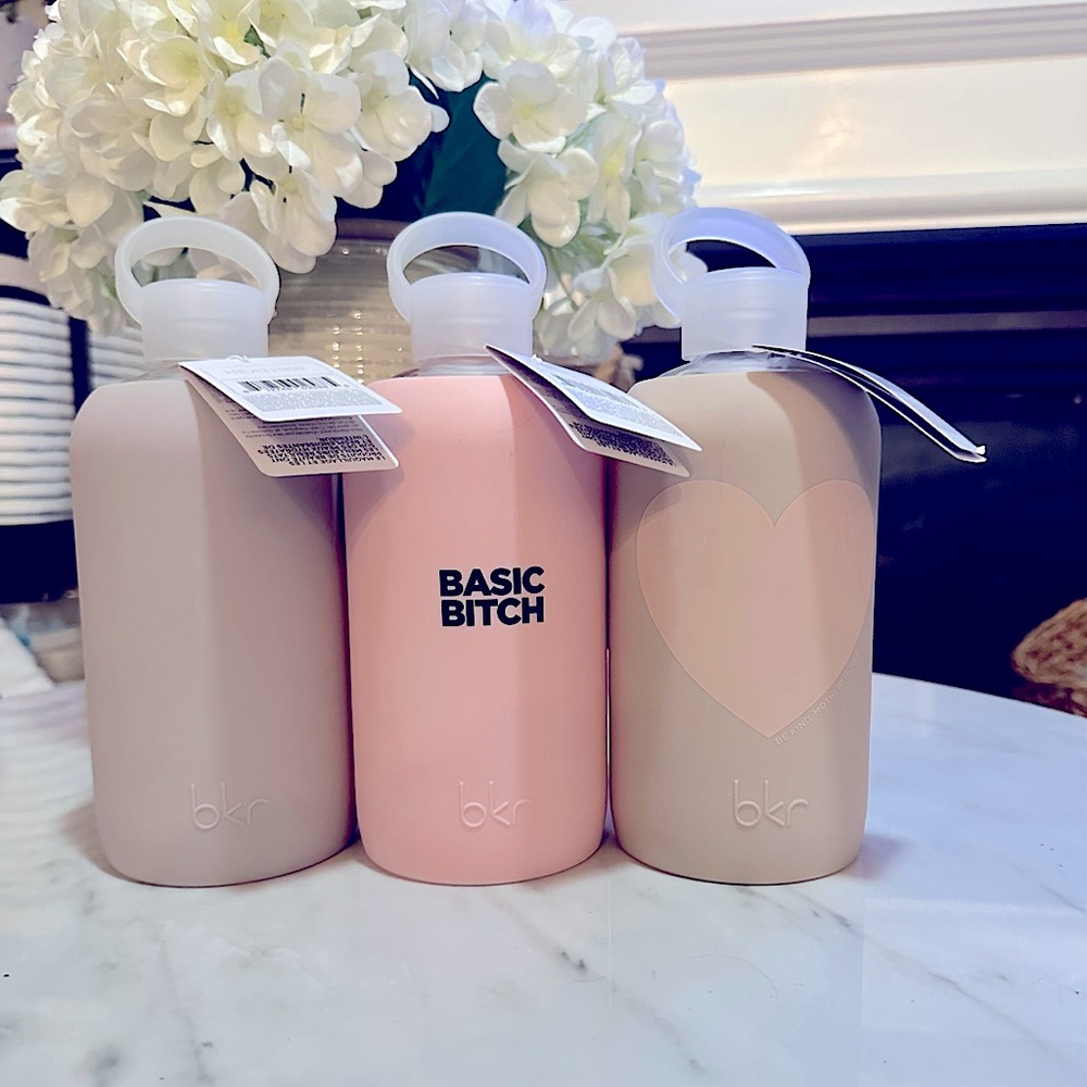 Bkr Big 1L Glass Water Bottles NWT